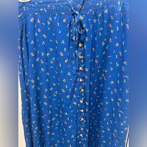 Floral Blue Maxi Skirt